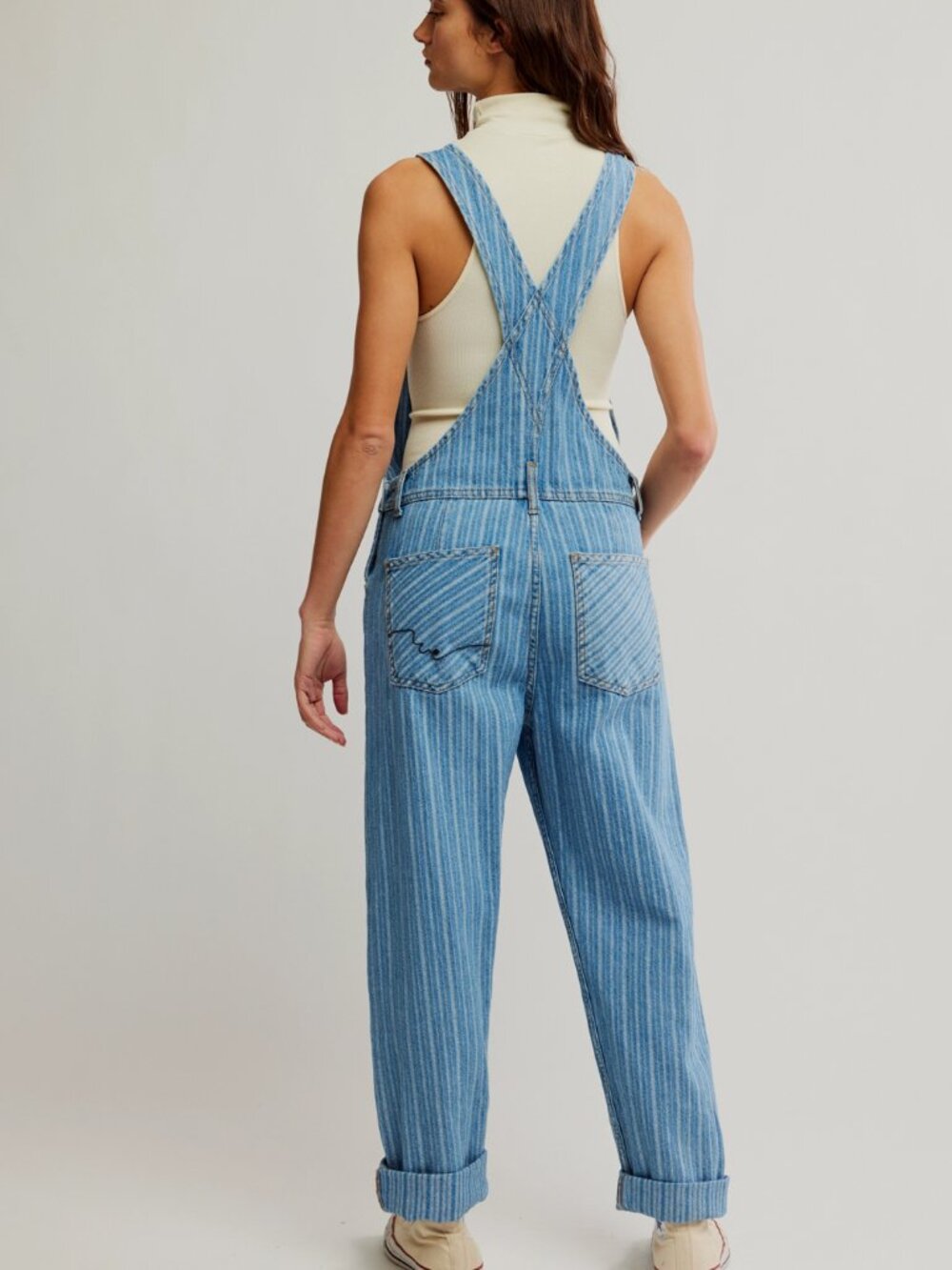 NWT Free People Ziggy Denim Overalls in Beachcomber Blue - Special Edition - Picture 4 of 4
